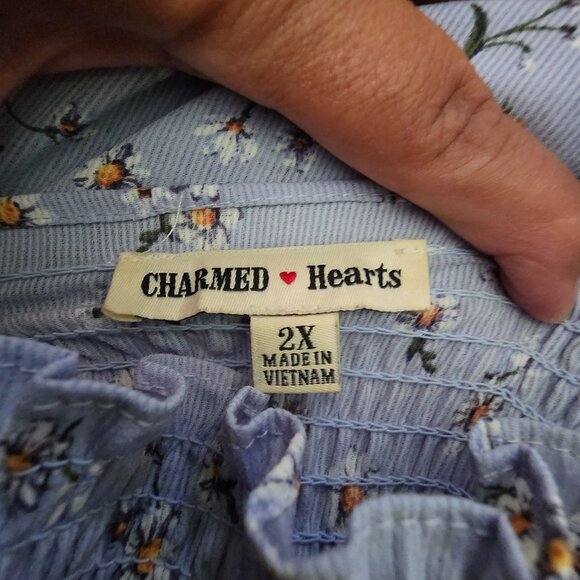 Charmed Hearts Floral House Dress - With Elastic From The Chest Size 2XL - Picture 5 of 6